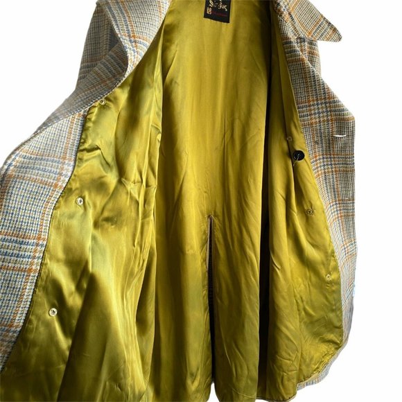 Vtg 70s Sir Jac Crest of Outerwear Plaid Coat - Picture 8 of 12